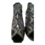 EXPRESS Gold & Silver 5” Platform stiletto heels mesh sides back zipper size 10 Photo 3