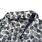 ZARA  Clamshell Silky White & Navy Relaxed Fit Button Front Crop Top Size Large‎ Photo 1