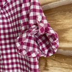 Pendleton Vintage gingham check gauzy reversed Peter Pan collar blouse size XL Photo 8