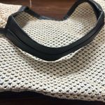 Woven Vegan Leather Black Cream Purse Photo 5