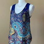 FUN 2 FUN | Blue Printed Open Back Tank Top Sz S Photo 2