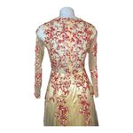 MEIER Women’s Illusion Long Sleeve Embroidery Prom/Formal Dress – Size 8 NWT Red Photo 3