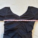 Ganni Cotton Black Ruched Dress 38 Medium Contrast Stitch Photo 7