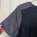 J.Crew NWOT women’s black silver metallic sleeve zip up blouse top large Photo 1