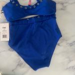 Ymi  High Waisted Bralette Blue Bikini Set with Grommet Details M Photo 5