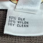 Talbots Silk Cardigan Womens M Brown Knit Button Down Faux Pockets Sweater Photo 3