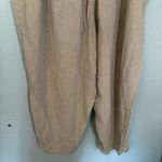 Flax  Womens 100% Linen Tan Pull On Cropped‎ Tapered Pants Photo 10