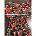 Floral Midi Dress Louna Colorful Garden Girl Fairy Romantic Modest Small Stretch Red Photo 6