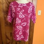 Vintage hot pink floral Hawaiian tunic Size M Photo 4