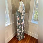 TT Mar Shift Dress Floral Scoop Neck Wide Straps Sleeveless Vintage 90s Green Size M Photo 4