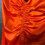 Jason Wu Jason‎ Wu Orange/Red Satin Feel Midi Dress Size Large Photo 4