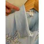 Jane Ashley Vintage 80’s light blue beaded and embroidered button-down shirt Photo 5