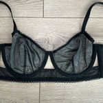 Victoria's Secret Victorious Secret Unlined Balconet Sheer Black Shimmer Bra‎ Size 32DD Photo 9