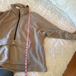 The Range NYC Half Zip Cotton Terry Sweatshirt Tan Photo 9