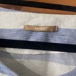 Charget Womens Large Blue Striped Bolero Jacket Clean Girl Linen Blend Photo 1