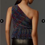 Hutch Lia One shoulder top peplum pleated multicolor size XS NWT Photo 1