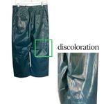 Maeve Anthropologie Colette Faux Leather Blue Cropped Wide-Leg Pants Size 30 Photo 7