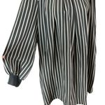 LDT Striped Balloon Sleeve Tunic‎ Dress Gray White Modest Chic Oversized 12 Photo 2