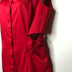 Misha Nonoo Red sleeveless Button down shirt dress side bow cutout size 8 Photo 3