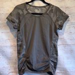 Athleta Shirt Womens Large Gray Breathe T Shirt Scoop Neck Camo Fast Track Gym Photo 0