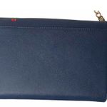 Urban Expression Urban Expressions Blue Vegan Leather Cross Body Clutch Purse Gold Chain Strap Photo 8