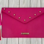 Juicy Couture envelope clutch pochette wristlet gold studs hot pink bag coquette Photo 0