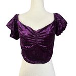 Honey Punch Purple Velvet Crop Top Women Size Medium | 65-54 Photo 1