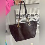 Coach Turnlock Chain Tote Burgundy Pebble Leather Photo 4