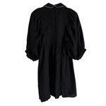 Hunter Bell Noah Black Poplin Collared V-Neck Puff Sleeve Mini Dress Small Photo 15