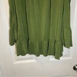 Heart & Hips  Green Cold Shoulder Bell Sleeve Ruffle Hem Blouse M Photo 6