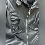 Lafayette 148  Napa navy lamb Leather Jacket size 8 Photo 3