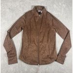 Athleta Salutation Jacket Shanti Animal Beige Small Photo 4