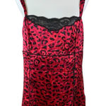 White House | Black Market  Red Silk Cami M Animal Print Lace Trim Night Out Photo 0