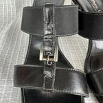 Paul Green  Heels 6.5 9 US Black Leather Open Toe Slip On Sandals Buckle Handmade Photo 7