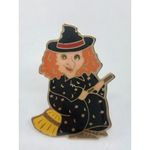 Vintage Halloween Witch‎ Pin by London Bulk Supplies Retro *Lights Don't Work Orange Photo 3