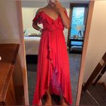 EXPRESS  Elegant Red Ruffle hi-lo Maxi Dress Photo 1