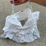 Free People Sunny Days Ahead White Ruffled Crop Top Size XL Photo 3