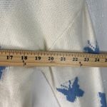 Just Polly Women's Size Large‎ Cream Butterfly Fringe Distressed Cropped Sweater Blue Photo 6