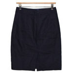 J.Crew Women's B9335 Navy Blue Cotton Dress Pull On Zip Up Pencil Skirt Size 0 Photo 1