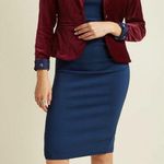 Modcloth Maroon Velvet Executive Blazer Photo 4