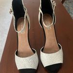 Topshop rebel white leather stingray textured peep toe ankle strap sandal heels Photo 9