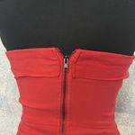 Teeze Me  Red Strapless Sweetheart Bodycon Dress Crisscross Bodice & Even size 3 Photo 4