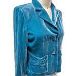 Susan Lewis Rayon Blend Teal Turquoise Velvet Jacket Sz M NWOT Blue Size M Photo 0