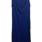 Lanvin Royal Blue Drape Neck Chain Dress Photo 0