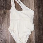 l*space L* Phoebe Classic One Shoulder Rib One Piece Cream 8 NWT Photo 4