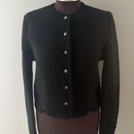 Vintage Carroll Reed Size 12 Black Wool Cardigan Sweater Jacket Quiet Luxury NEW Photo 0