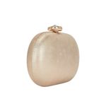 olga berg Marta Metallic Clutch in Gold Womens Purse Shoulder Handbag Photo 2