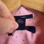 Lands' End  No Iron Supima Pink Stripe Polka Dot Button Down Shirt Size 14 Preppy Photo 5