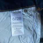 Kensie Dark Blue Frayed Hem Denim Shorts  Photo 6