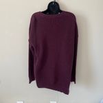 Athleta Silk Blend Rest Day Asymmetrical Hem Crewneck Sweater Burgundy Sz Medium Photo 5